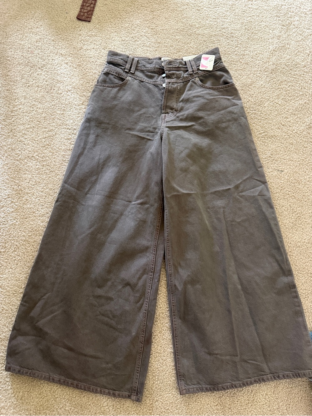 We The Free Wide Leg Brown Jeans - Picture 5 of 12